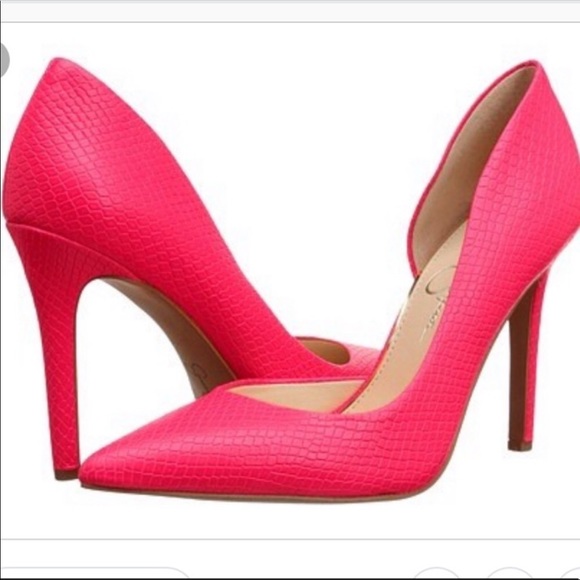 Jessica Simpson Hot Pink Pointed Heels - Picture 2 of 5